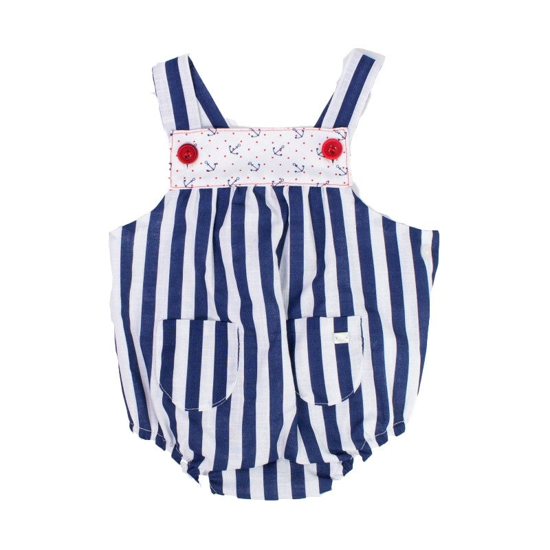 Pagliaccetto In Cotone Bianco e Blu Neonato DEL SUR 0832 - DEL SUR - LuxuryKids