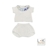 Pagliaccetto Spezzato Culotte Bianco Neonata A&J 166 - A&J - LuxuryKids