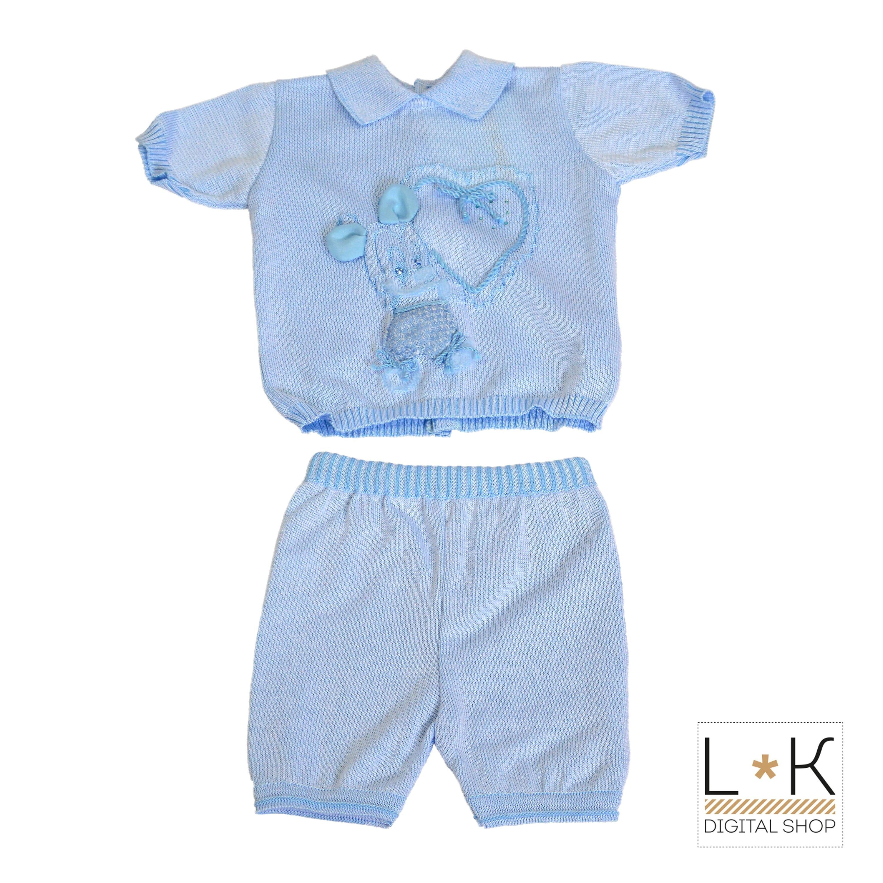 Pagliaccetto Spezzato in Filo Neonato Creazioni Luana 16062 - CREAZIONI LUANA - LuxuryKids
