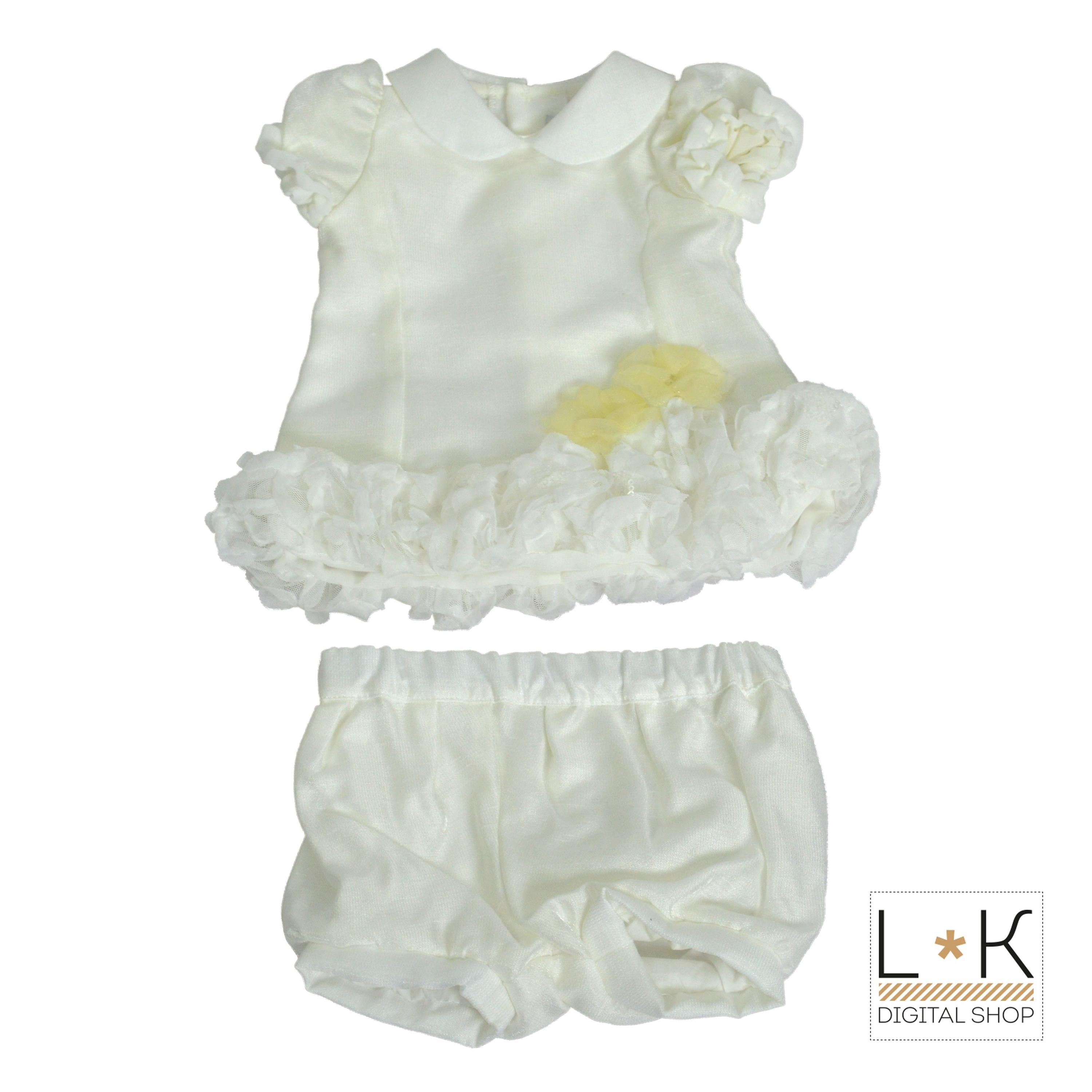 Pagliaccetto Spezzato in Organza Neonata Mon Amour 502 - MON AMOUR - LuxuryKids