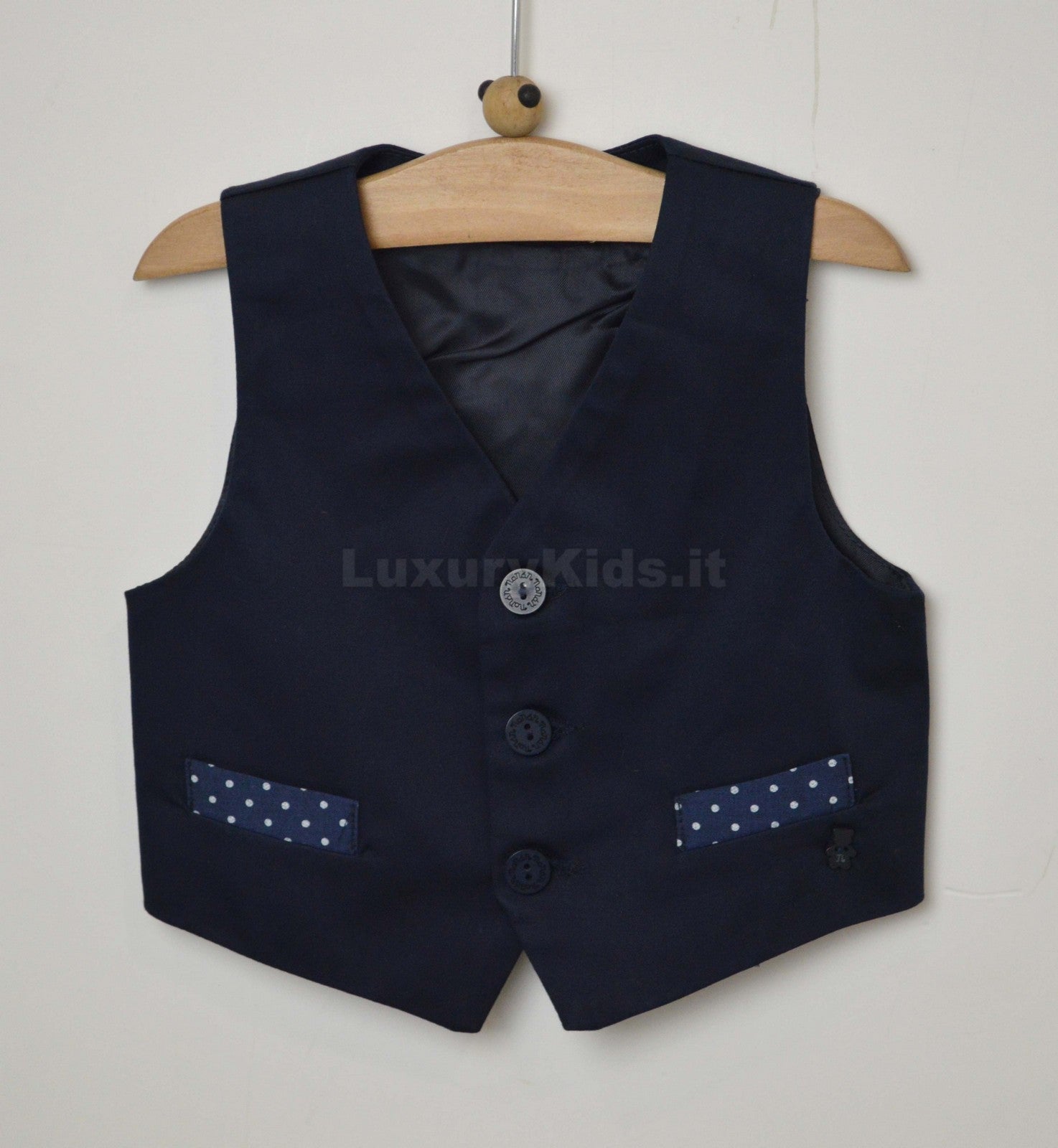 Panciotto Blu Tinta Unita In Cotone Bambino Nanan E16327306 - NANAN - LuxuryKids