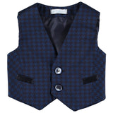 Panciotto in Cotone Pied de Poule Blu Neonato MANUELL & FRANK MF5118I - MANUELL&FRANK - LuxuryKids