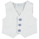 Panciotto in Lino Bianco Neonato MANUELL & FRANK MF5120I - MANUELL&FRANK - LuxuryKids