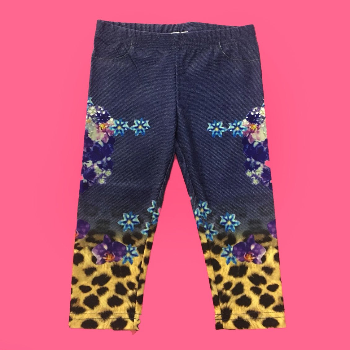 Pantaleggins con Stampa di Fiori Neonata Blu-Viola Fun&Fun FUNNPT3520 - FUN&FUN - LuxuryKids