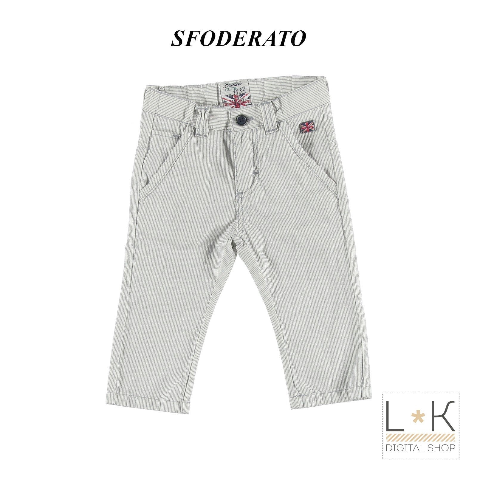 Pantalone Bianco-Blu a Righe Bambino Sarabanda I161 - SARABANDA - LuxuryKids
