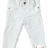 Pantalone Effetto Jeans Slim Fit  Bianco Bambino Sarabanda U156 - SARABANDA - LuxuryKids
