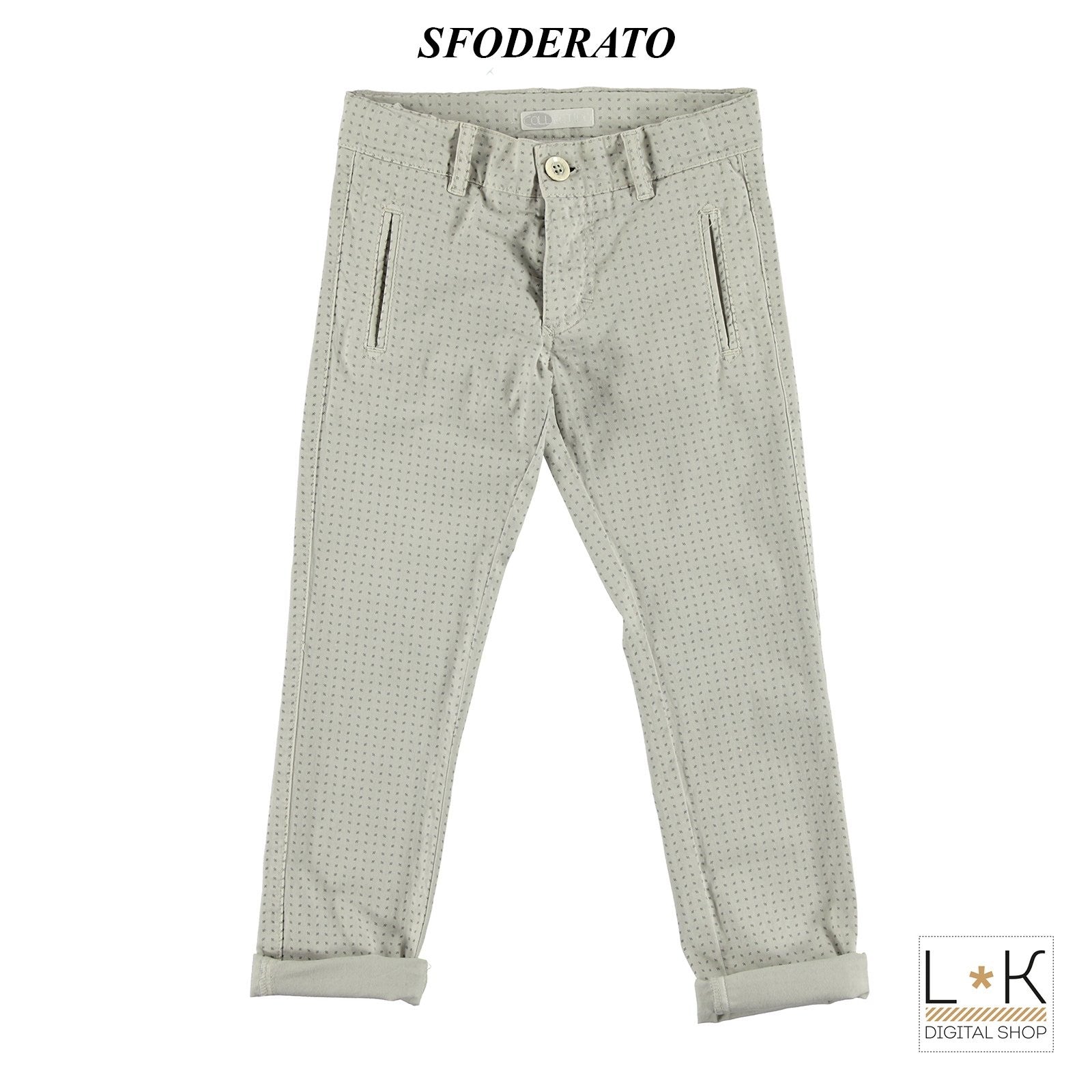 Pantalone Elegante con Micro Fantasia Bambino Beige Sarabanda S342 - SARABANDA - LuxuryKids