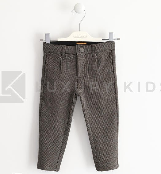 Pantalone In Caldo Cotone Fantasia Pied De Poule Neonato Sarabanda K155 - SARABANDA - LuxuryKids