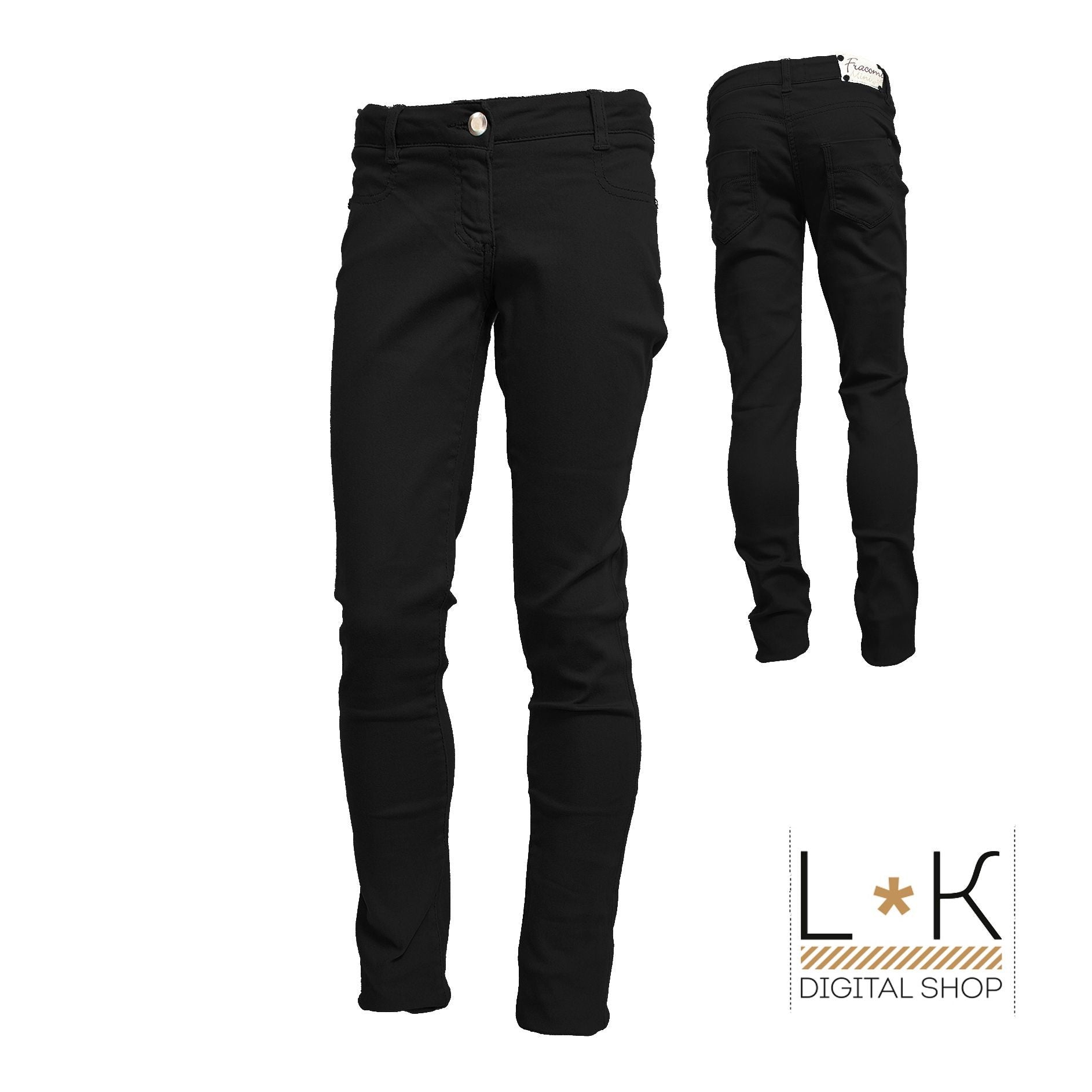 Pantalone in Caldo Cotone Nero Bambina Fracomina FM12FWG106 - FRACOMINA - LuxuryKids