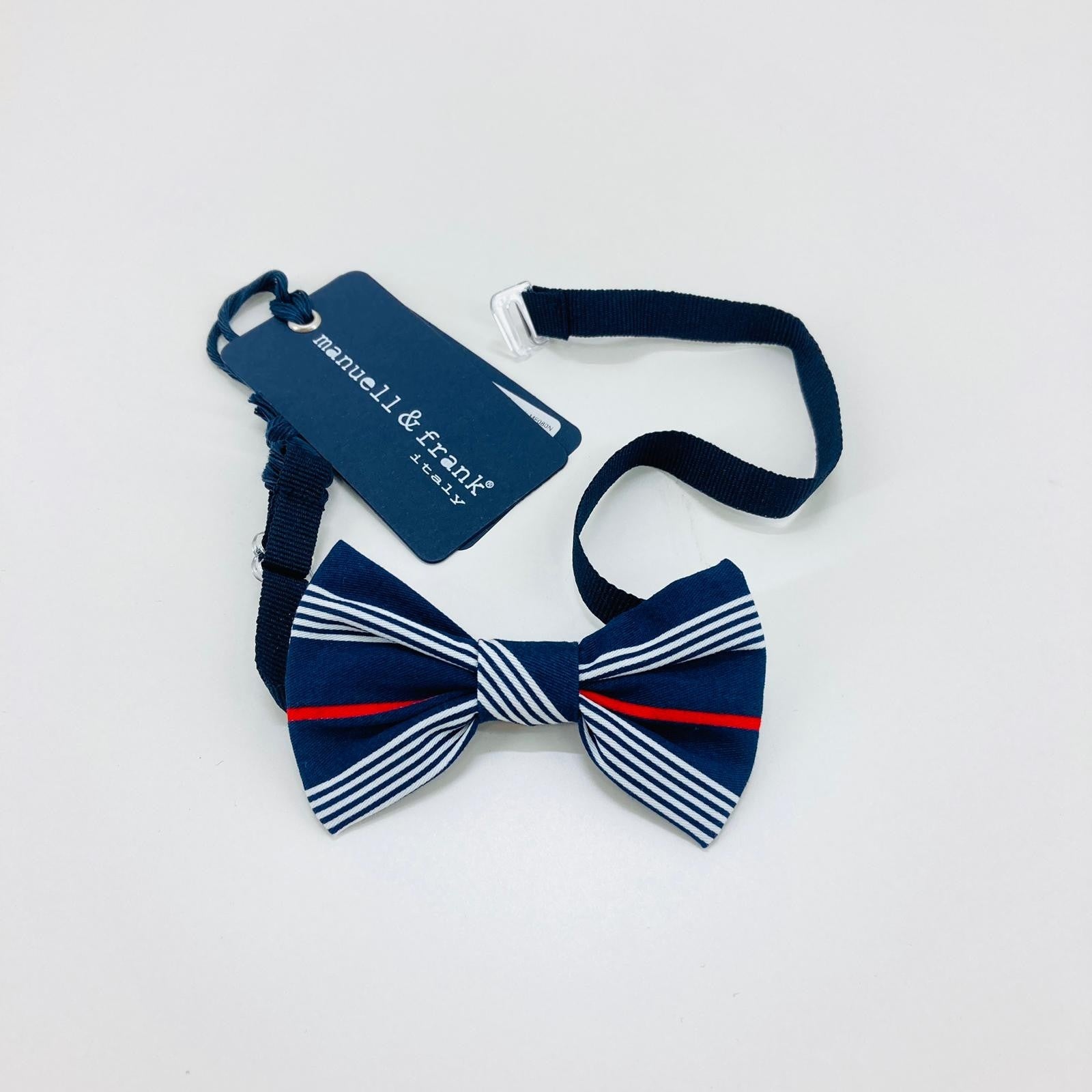 Papillon In Cotone Blu A Righe Regolabile Neonato Manuell & Frank MF080N - MANUELL&FRANK - LuxuryKids