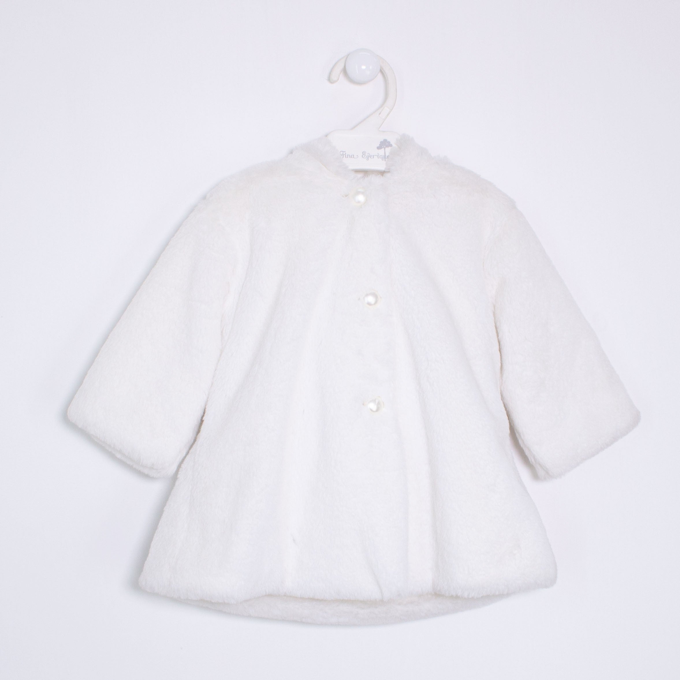 Pellicciotto con Cappuccio Bianco Neonata Bianco Ninnaoh I1506 - NINNAOH - LuxuryKids