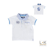 Polo Bianca Effetto Nido D'ape Neonato Minibanda M630 - MINIBANDA - LuxuryKids