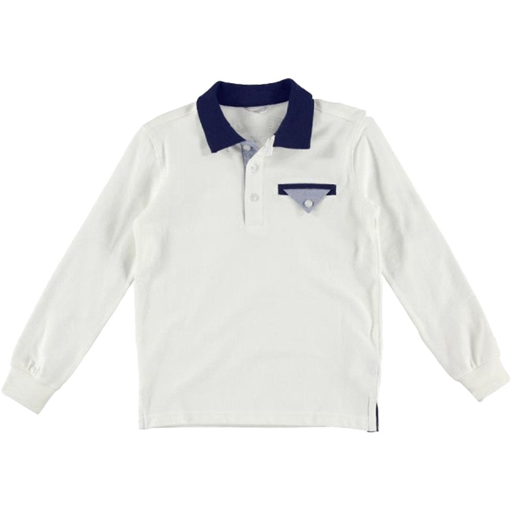 Polo in Caldo Cotone Bianco Bambino Sarabanda T330 - SARABANDA - LuxuryKids