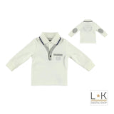 Polo in Caldo Cotone Bianco Neonato Sarabanda N132 - SARABANDA - LuxuryKids