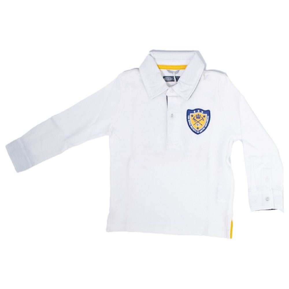 Polo in Caldo Cotone Bianco Neonato Sarabanda R130 - SARABANDA - LuxuryKids