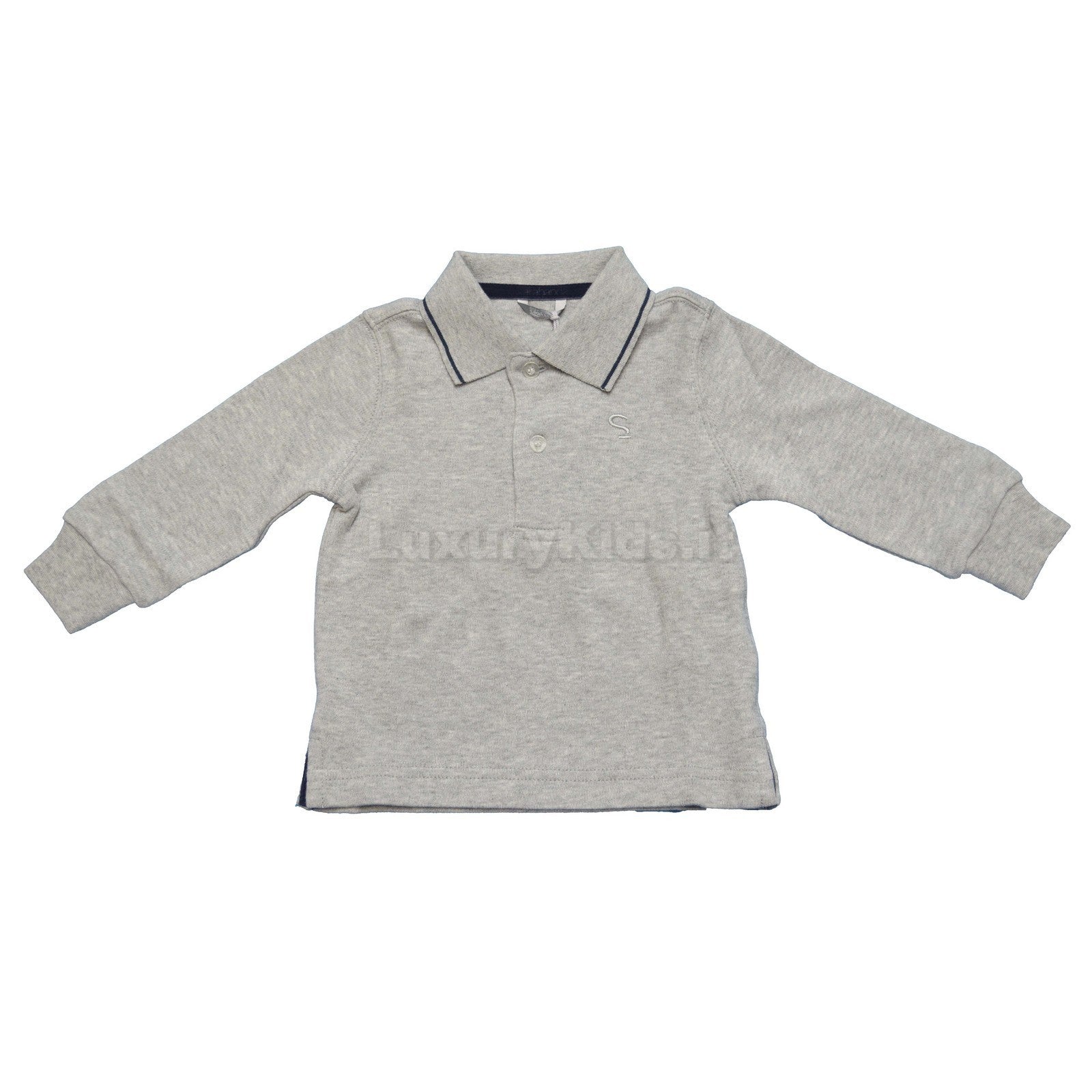 Polo in Caldo Cotone Grigio in Tinta Unita Neonato Sarabanda F807G - SARABANDA - LuxuryKids