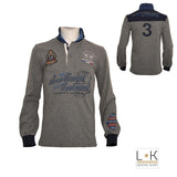 Polo in Caldo Cotone Grigio-Blu Neonato La Martina  4305 - LA MARTINA - LuxuryKids