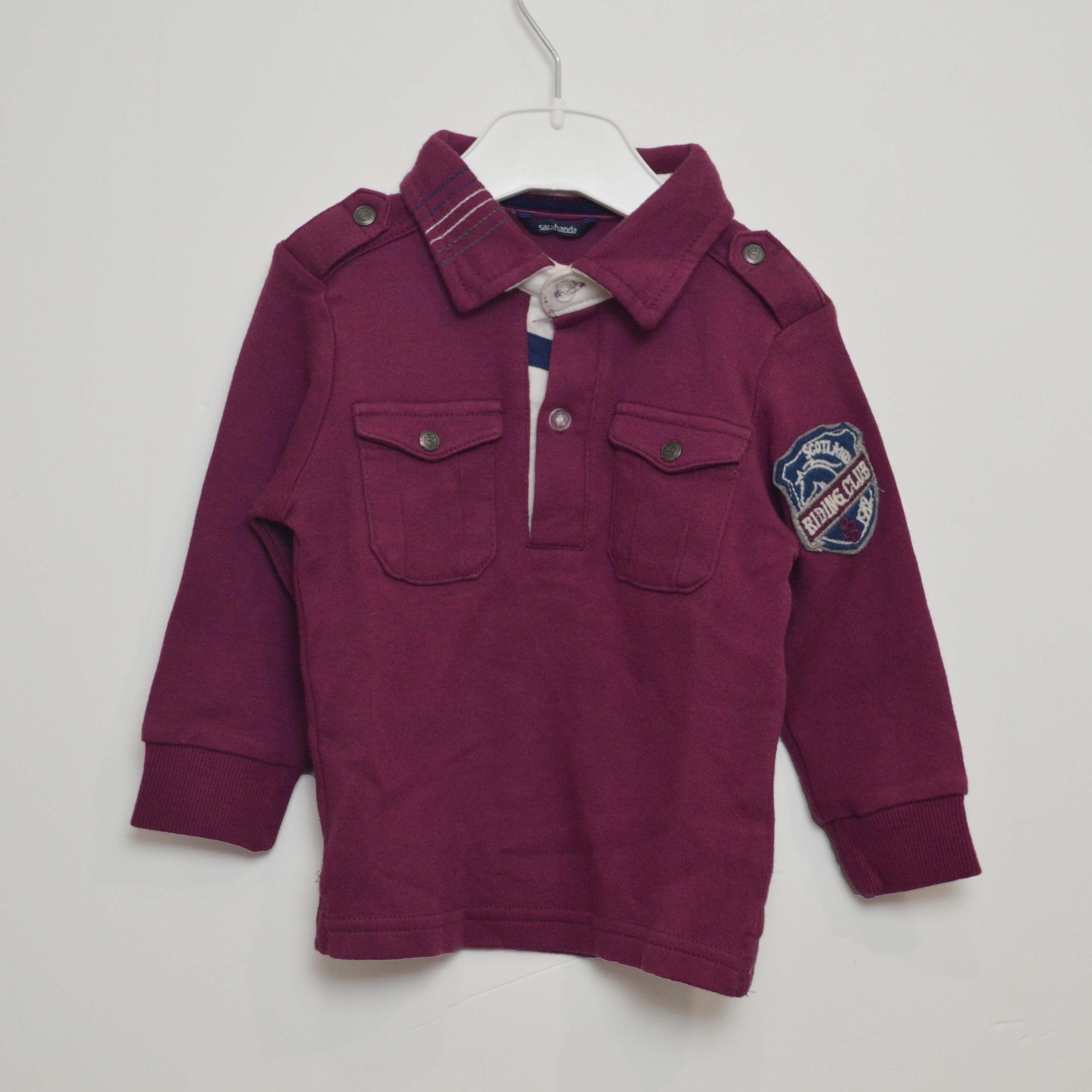 Polo in Caldo Cotone Viola Neonato Sarabanda D134 - SARABANDA - LuxuryKids