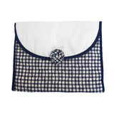 Sacca Portaoggetti in Cotone a Quadretti Blu Neonata Ninnaoh E18SAC12 - NINNAOH - LuxuryKids