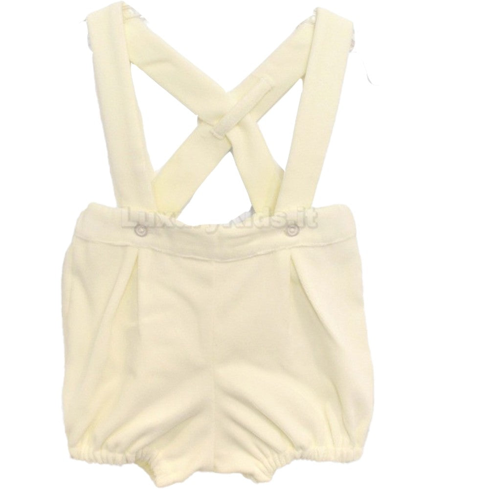 Salopette in Ciniglia Color Panna Per Neonato Dr.Kids 226 - DR.KID - LuxuryKids
