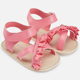 Sandali Da Culla In Ecopelle Fuxia Con Volant Neonata Mayoral 9131 - MAYORAL - LuxuryKids