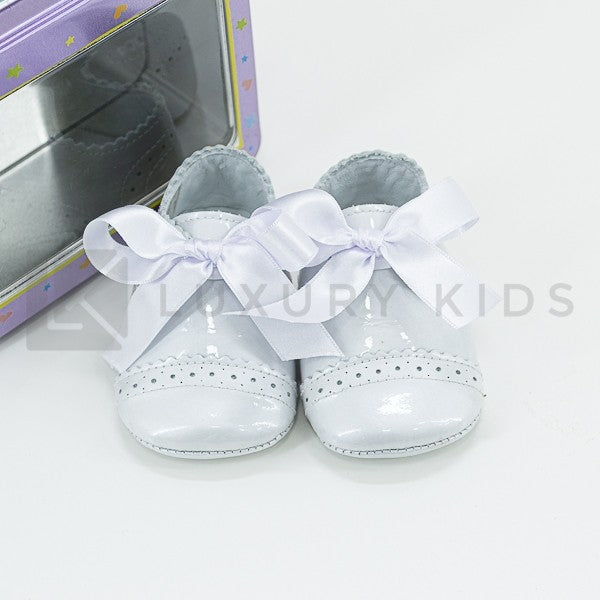 Scarpa Da Culla Francesina in Vernice Bianca  Neonato Panyno A2224 - PANYNO - LuxuryKids