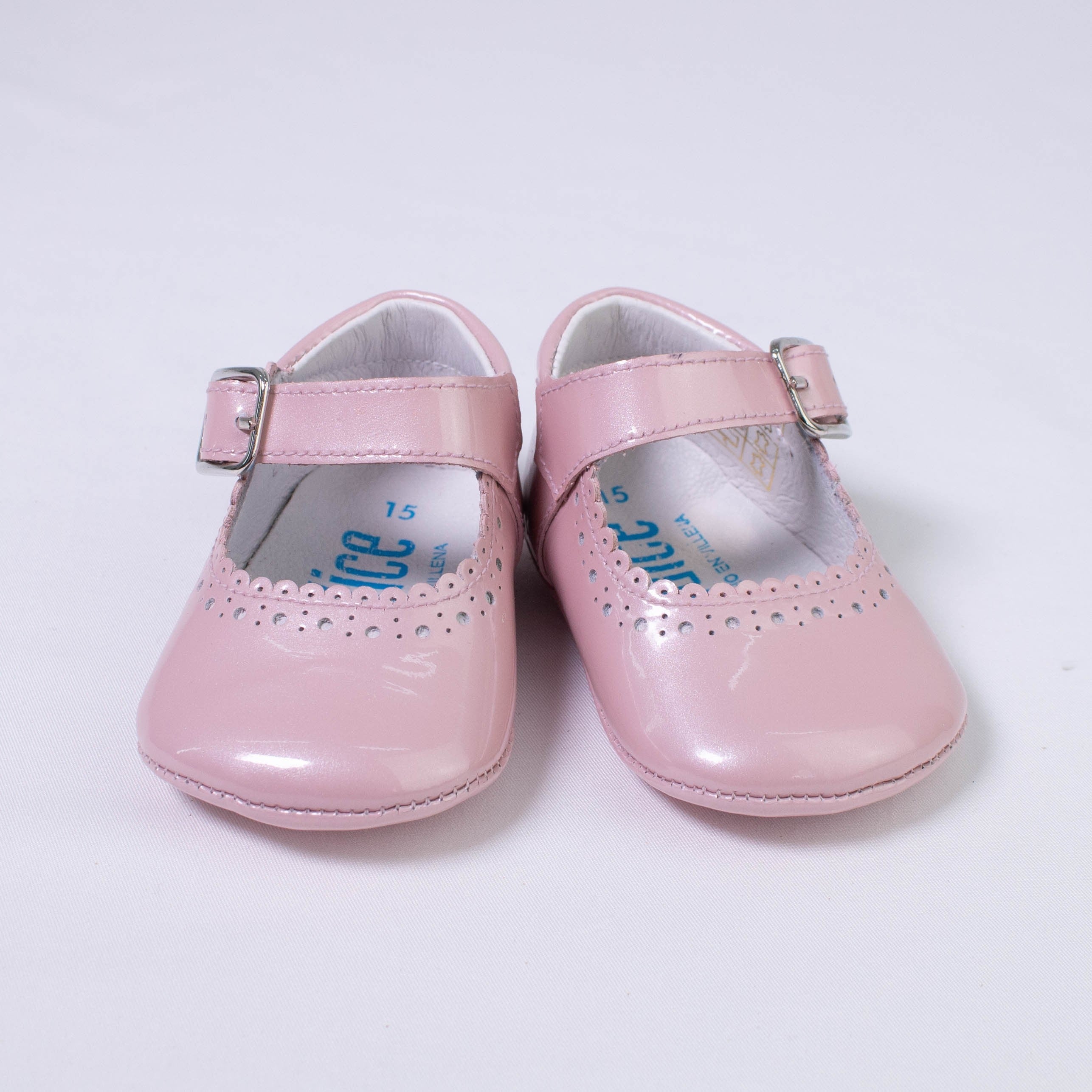 Scarpa Da Culla In Pelle Lucida Con Cinturino Neonata INDICE 1513 - INDICE - LuxuryKids