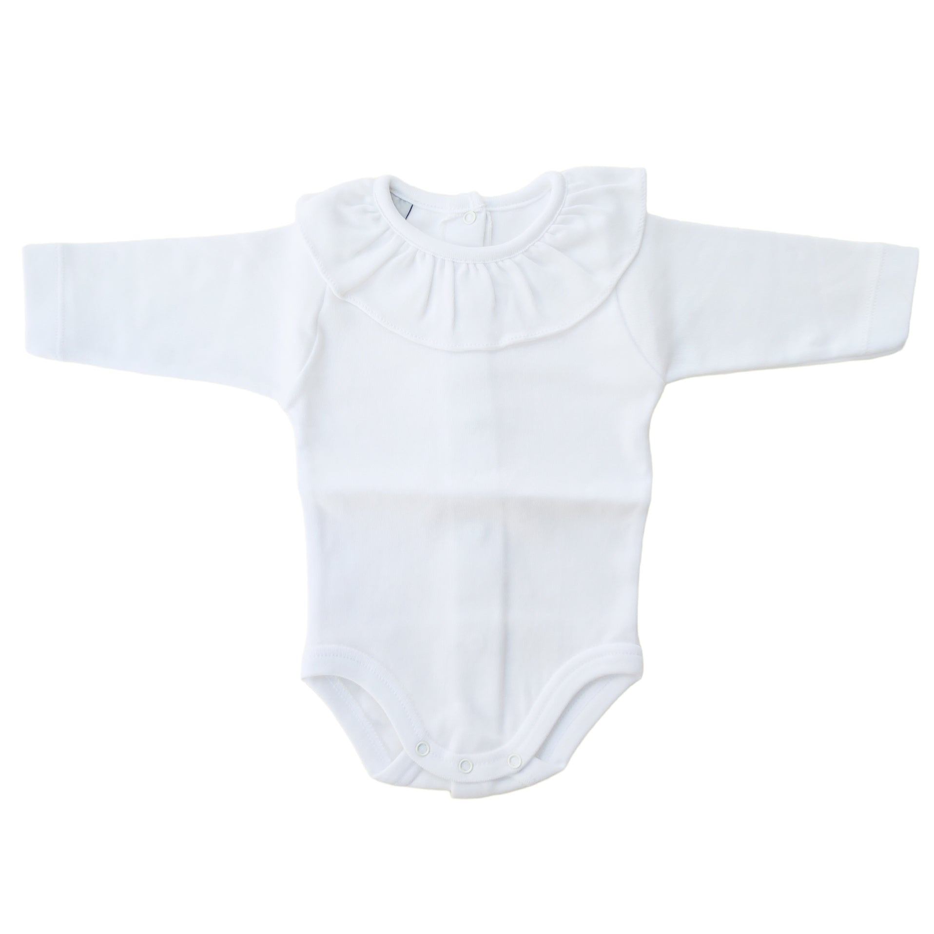 Body Manica Lunga Con Collo Volante in Caldo Cotone Neonata Babidu 1117BO - BABIDU - LuxuryKids