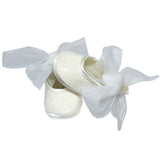 Scarpe Da Culla Ballerina Paillettata Bianca Baby Chic 2238 - Baby Chic - LuxuryKids