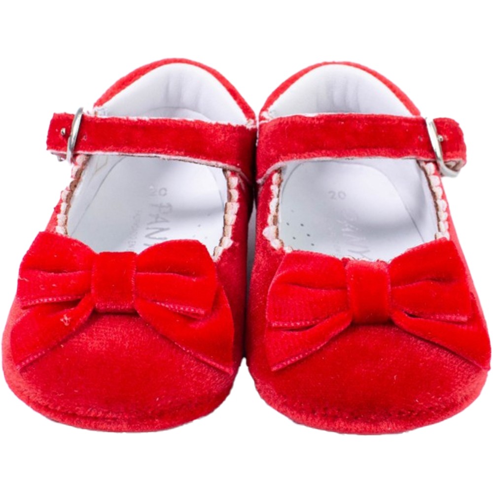 Scarpe Da Culla Ballerina Velluto Rosso Neonata PANYNO A2608 - PANYNO - LuxuryKids