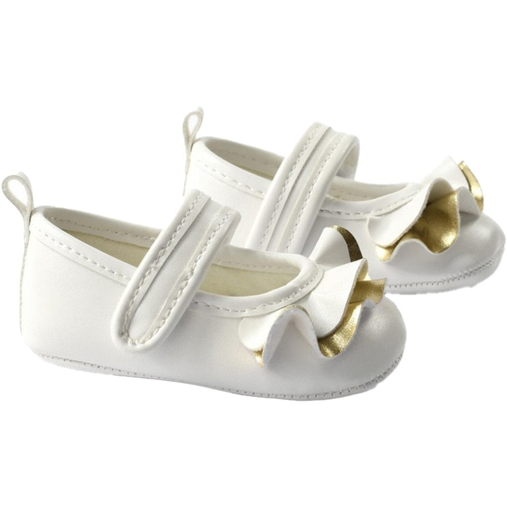 Scarpe in Ecopelle Modello Ballerina Panna per Neonata MINIBANDA 1350 - MINIBANDA - LuxuryKids