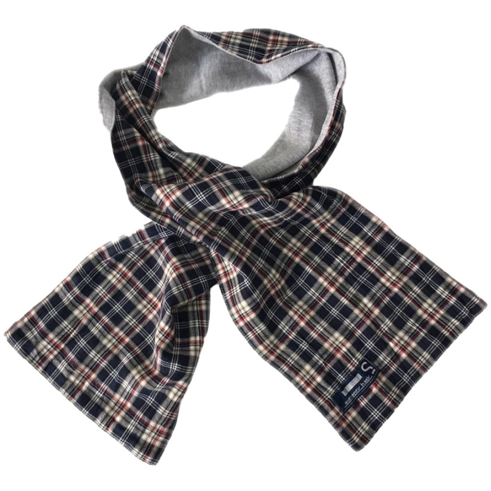 Sciarpa in caldo cotone reversibile neonato grigio   SARABANDA D044 - SARABANDA - LuxuryKids