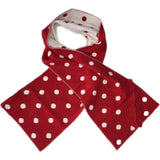 Sciarpa In Misto Lana Rossa Con Pois Bianchi Neonata Sarabanda D061 - SARABANDA - LuxuryKids