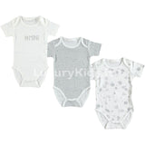 Set Tre Body In Cotone Manica Corta Unisex Minibanda V312 - MINIBANDA - LuxuryKids