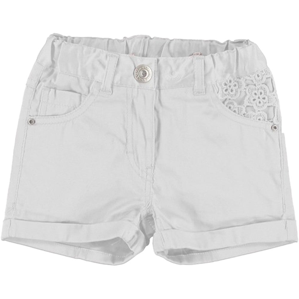Short con Taschini Ricamati Neonata Bianco Sarabanda Q581 - SARABANDA - LuxuryKids