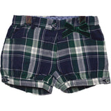 Short in Caldo Cotone con Fantasia a Quadretti Verde-Blu Per Neonata Dr.Kids 310V - DR.KID - LuxuryKids