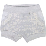 Short in Caldo Cotone con Ricami e Perline Celeste Neonata Fun&Fun FNNSO6551 - FUN&FUN - LuxuryKids