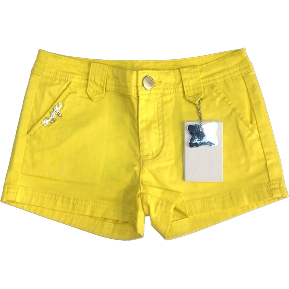 Short in Cotone Giallo in Tinta Unita Bambina Fun&Fun FUNJSO1555 - FUN&FUN - LuxuryKids