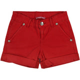 Short in Cotone Rosso in Tinta Unita Bambina Liu Jo K130650 - LIU JO - LuxuryKids