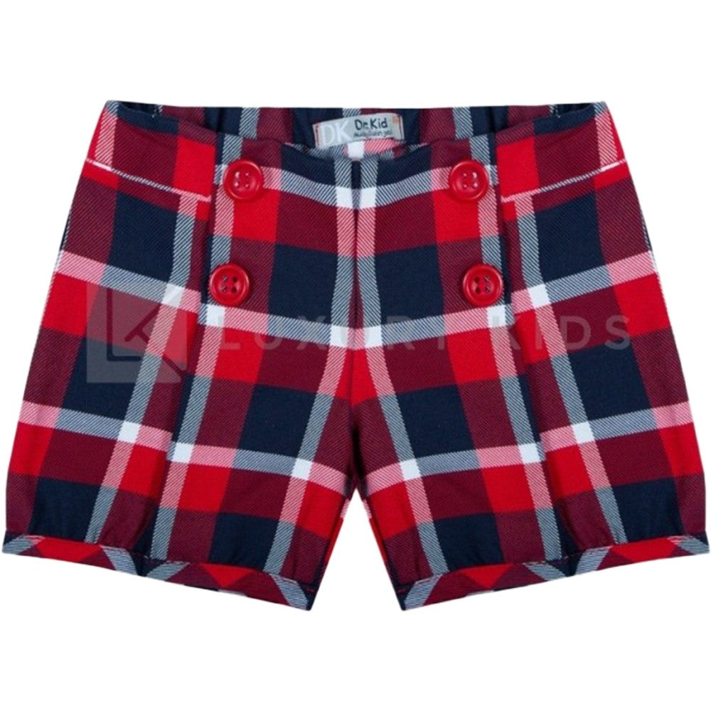 Short scozzese rosso bambina DR KID 314S - DR.KID - LuxuryKids