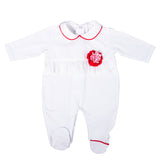 Tutina Intera In Cotone Bianca Con Applicazioni Di Pizzo San Gallo Neonata NINNAOH E20133T - NINNAOH - LuxuryKids