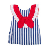 Vestito In Cotone Tema Mare Bianco e Blu Neonata DEL SUR 0553 - DEL SUR - LuxuryKids