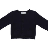 Cardigan In Filo Di Cotone Blu Neonato A&J 129 - A&J - LuxuryKids