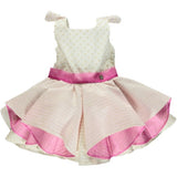 Vestito Elegante Cerimonia Plumetis Rosa Bambina GOY AND ZAZA V7GD - GOY AND ZAZA - LuxuryKids