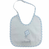 Bavetta in Cotone Bianco-Celeste Neonato Ninnaoh E15BA206 - NINNAOH - LuxuryKids