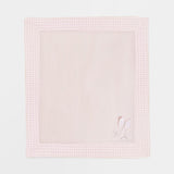 Coperta In Cotone Rosa Con Bordi A Contrasto A Quadretti Neonata MAYORAL 9861R - MAYORAL - LuxuryKids