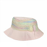 Cappello Modello Pescatore In Rasatello Di Cotone Rosa Con Particolari Multicolour Neonata NNINNAOH E1523 - NINNAOH - LuxuryKids