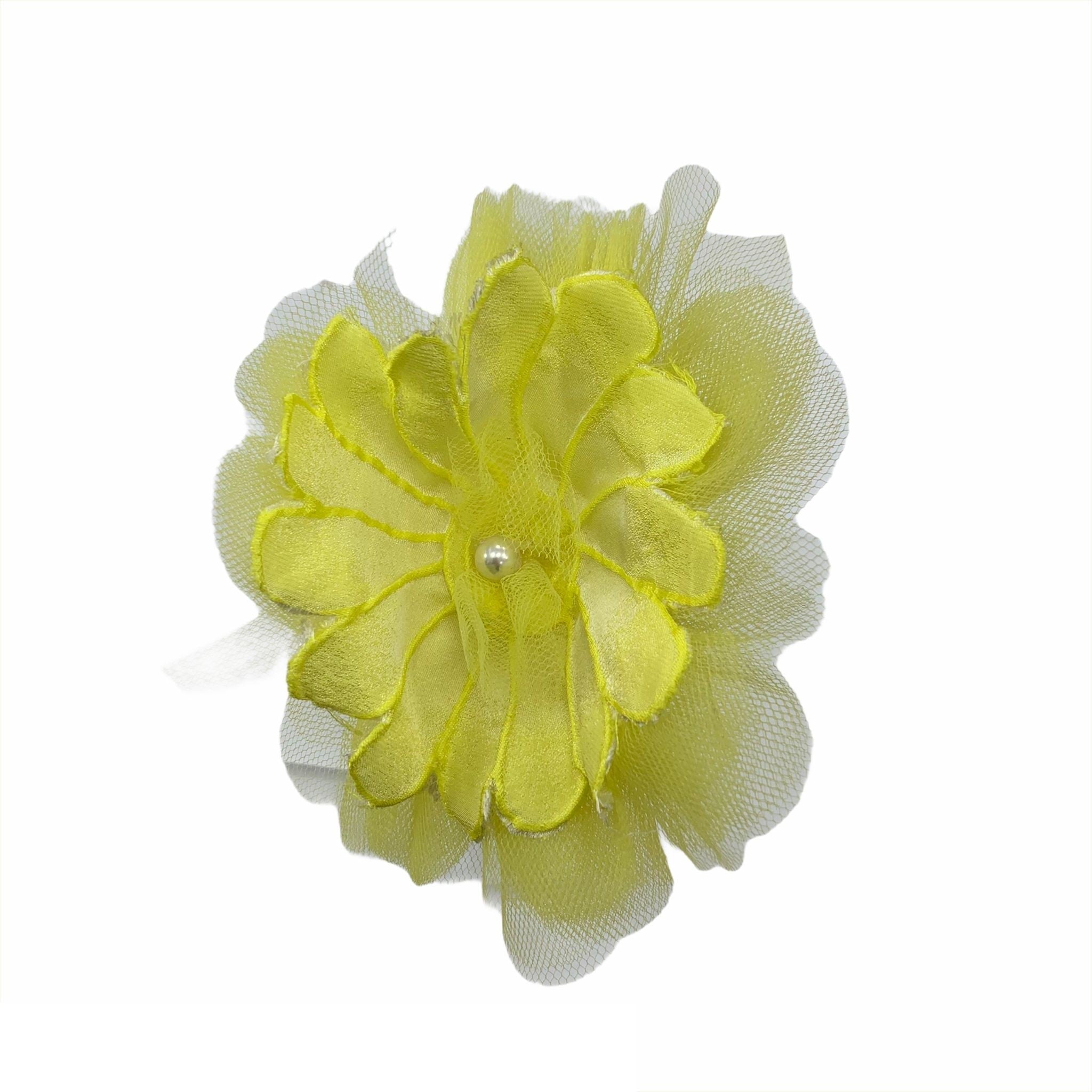 Cerchietto Con Fiore In Raso Giallo Bambina ALICE P. 565 - ALICE P. - LuxuryKids