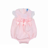 Pagliaccetto Smanicato In Piquet Rosa Neonata SARDON AB15P - SARDON - LuxuryKids