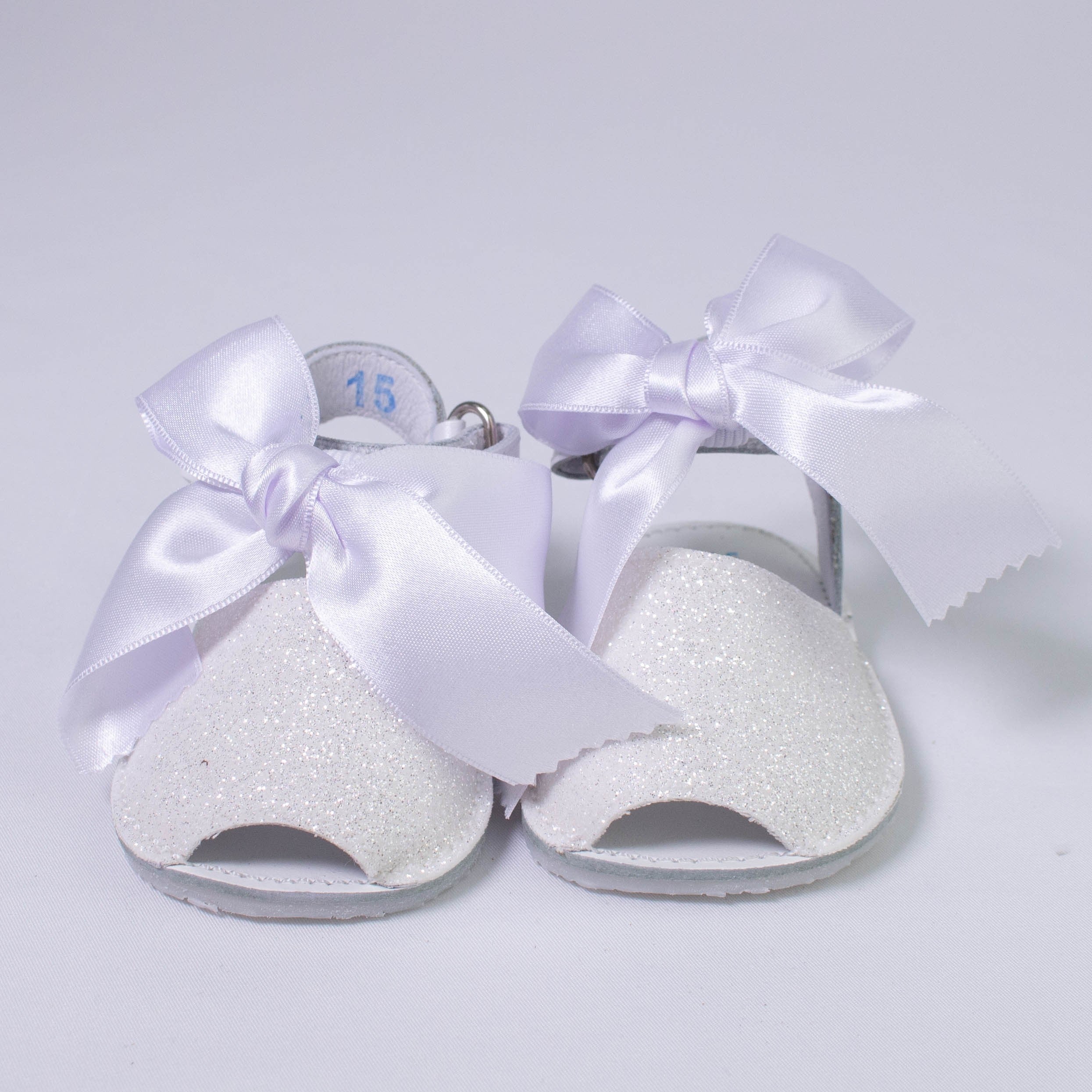 Sandali Da Culla Con Glitter e Fiocco Neonata INDICE 318 - INDICE - LuxuryKids